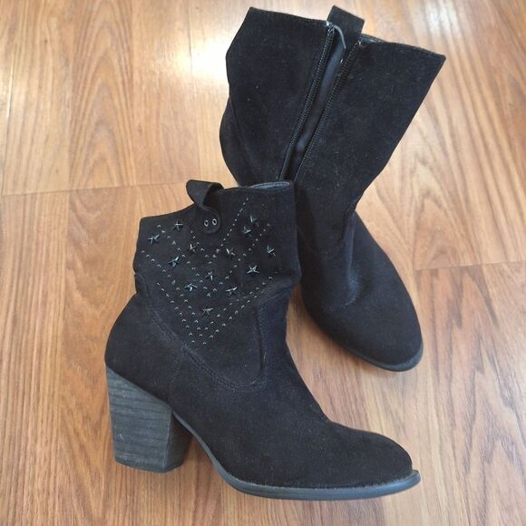 Tiara Womens Ankle Boots Star Studded Country Western Boho Chic Black Size 8 - Picture 1 of 7